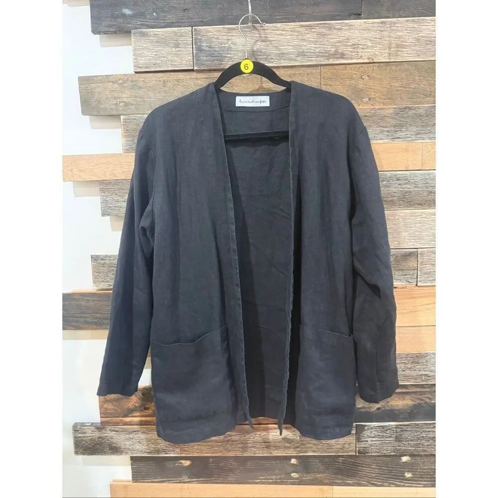 Love and Confuse Linen open front duster boho oversized lagenlook size XS